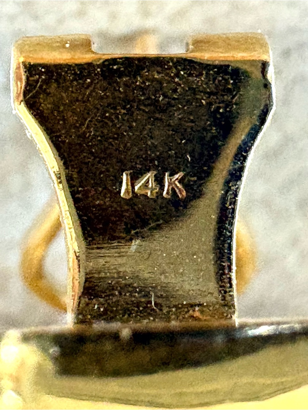 14K GOLD Grid-Pattern Statement Pierced Earrings Stunning ! - Picture 3 of 12